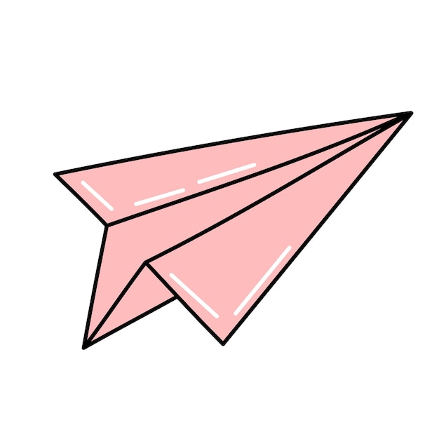 Avión de papel dibujado a mano vectorial