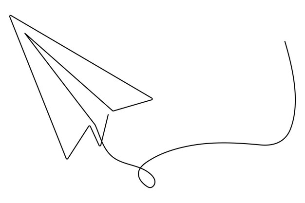 Avión de papel en línea continua