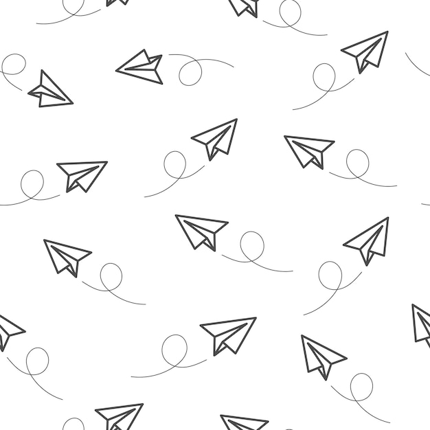 Avión de papel vector línea estilo transparente fondo Vector ilustración
