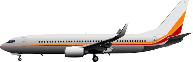 Vector avión de pasajeros en el aire ilustración vectorial