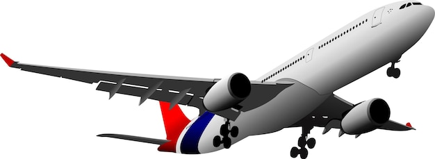Avión de pasajeros en el aire ilustración vectorial