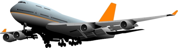 Avión de pasajeros en el aire ilustración vectorial