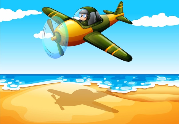 Un avión en la playa.