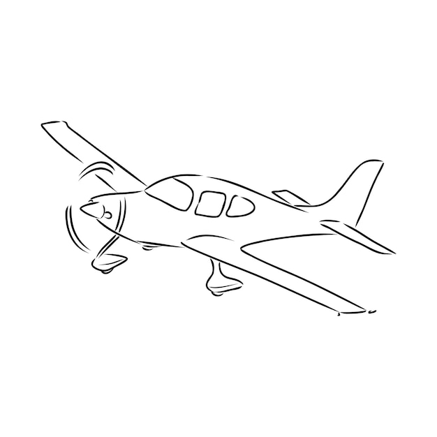 Avión de un solo motor ligero con piloto vuela con el telón de fondo de un paisaje abstracto