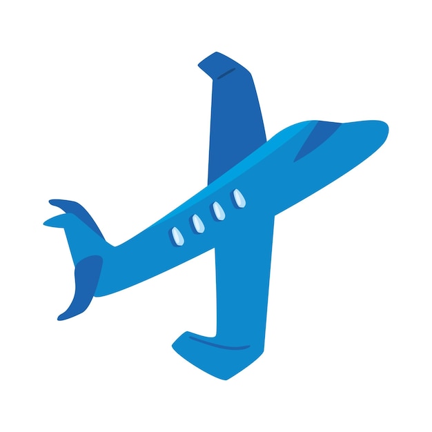 avión volando viaje de color azul icono aislado