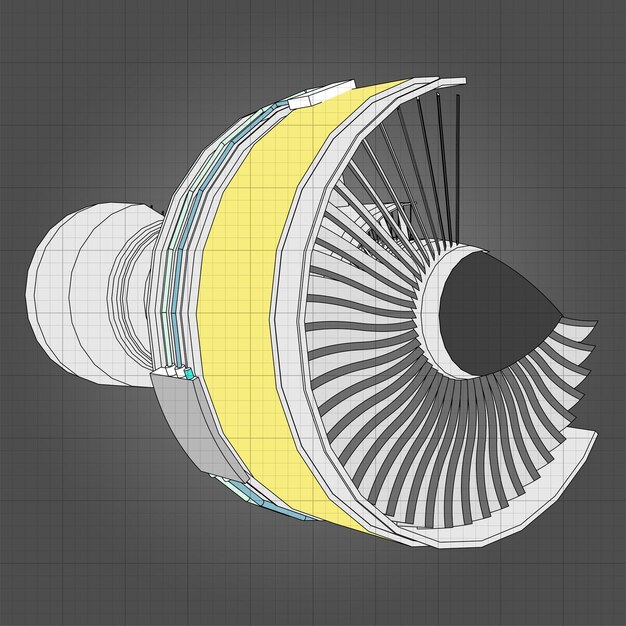 Aviones con motor a reacción turbo. Ilustración de línea de vector.