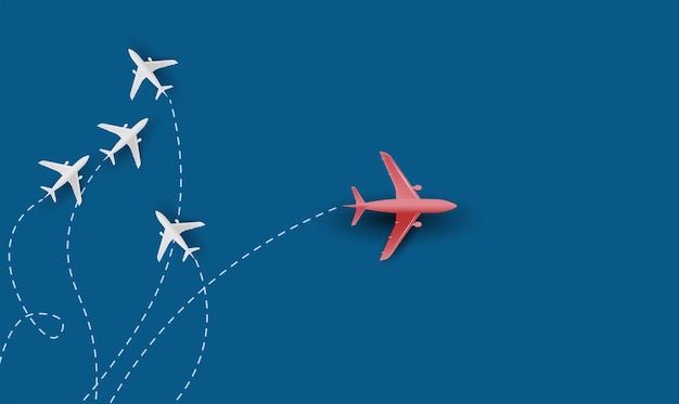 Los aviones de papel rojo son diferentes de los aviones de papel blanco