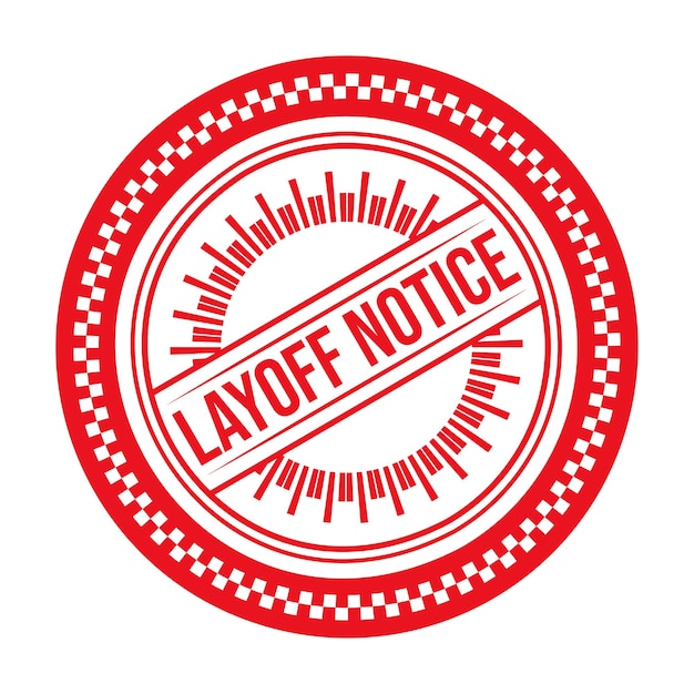 Aviso de despido Timbre de goma Diseño Arte Ilustración