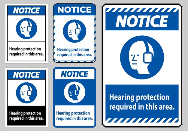 Aviso de protección auditiva requerida en esta zona con el símbolo PPE