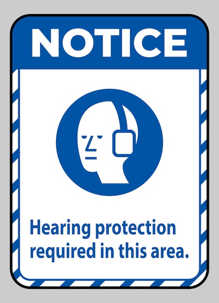 Aviso de protección auditiva requerida en esta zona con el símbolo PPE