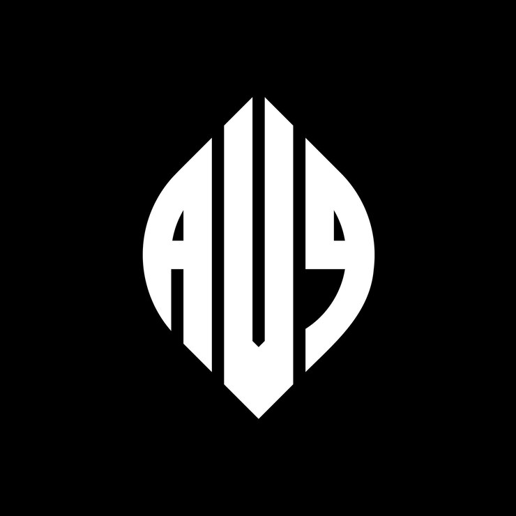 Vector avq diseño de logotipo de letras circulares con forma de círculo y elipse avq letras elípticas con estilo tipográfico las tres iniciales forman un logotipo de círculo avq círculo emblema monograma abstracto letra marca vector.
