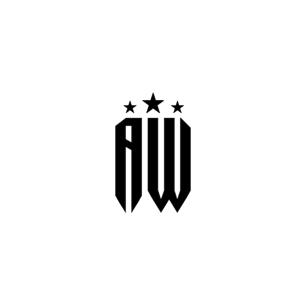 AW Monogram Logo Design letra texto nombre símbolo monocromo logotipo alfabeto carácter simple logo