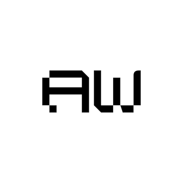 AW Monogram Logo Design letra texto nombre símbolo monocromo logotipo alfabeto carácter simple logo