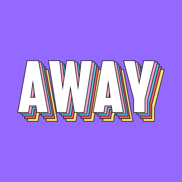 AWAY TEXTO en colores