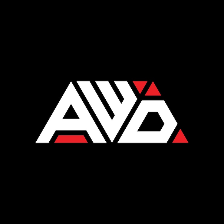 Vector awd diseño de logotipo de letras triangulares con forma de triángulo awd diseño del logotipo triangular con monograma awd triángulo vectorial plantilla del logotipo con color rojo awd logotipo triangular simple elegante y lujoso logotipo awd