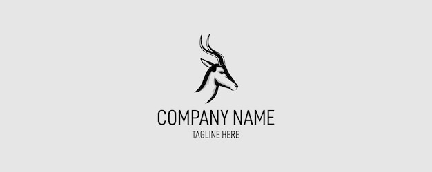 Awesome animal Antler Logo Lineart (arte lineal de las anillas de los animales)