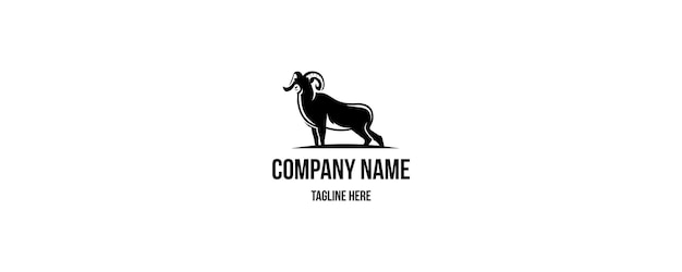 Awesome Bighorn Sheep Símbolo animal logotipo silueta