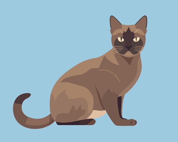 Awesome cat diseño vectorial plano