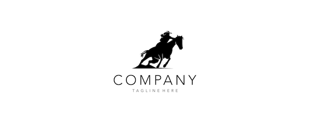 Awesome Cowgirl Rodeo Vector Inspiration Logotipo de la mujer vaquero