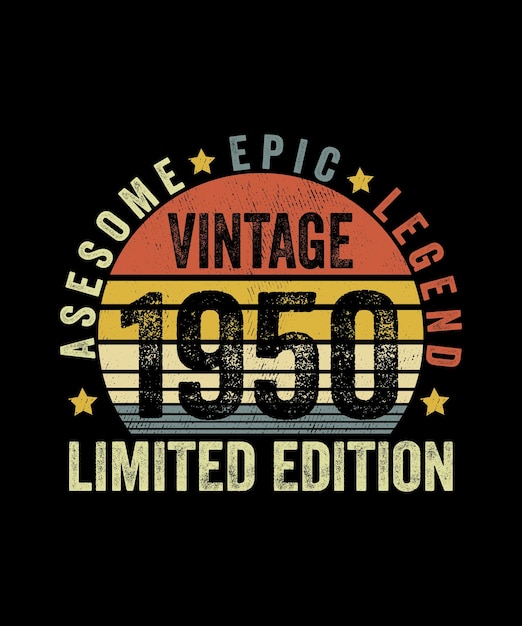 Vector awesome epic legend vintage 1943 edición limitada 80 años