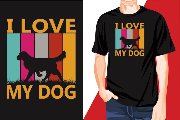 Awesome EyeCatchy Modern Dog LoveTshirt Diseño de impresión