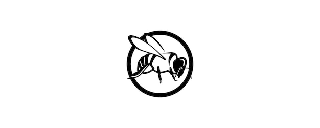 Vector awesome flying bee diseño de logotipo vector lineart