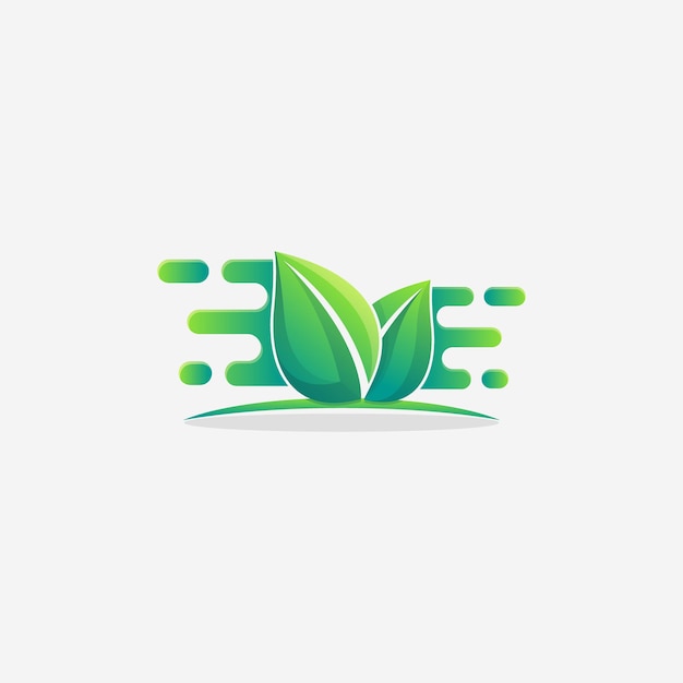 Vector awesome leaf tech premium logo vector