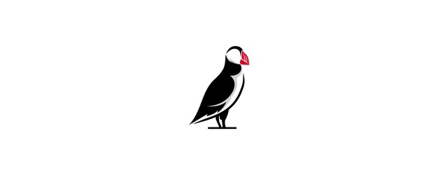 Awesome Puffin Bird Design El logotipo de los animales