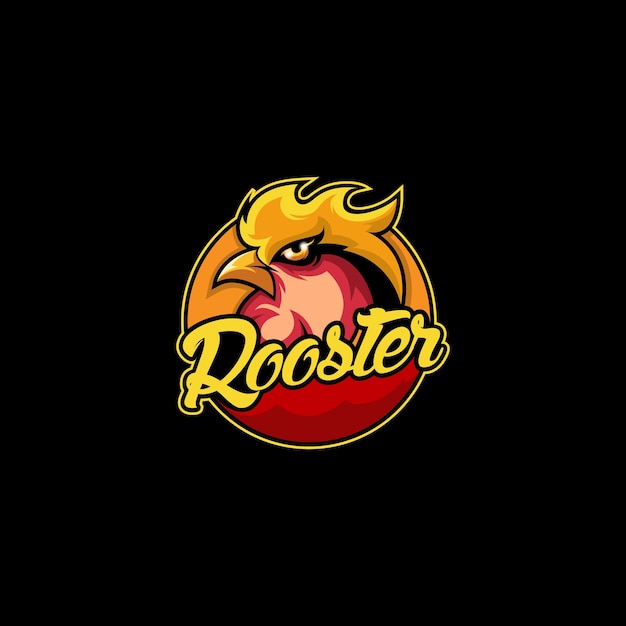 Awesome rooster premium mascot logo