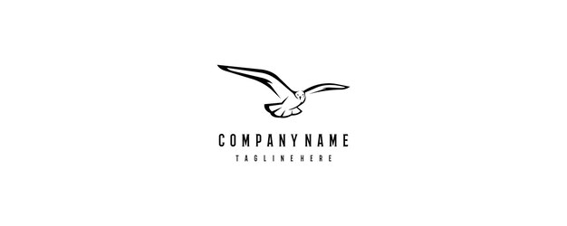 Awesome Seagull Bird Design Logotipo de animales