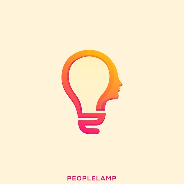 Vector awesome smart lamp people premium logo