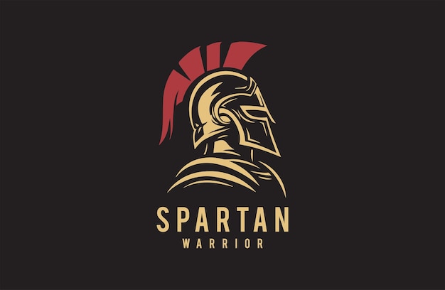 Awesome vector espartano diseño de logotipo de lujo premium