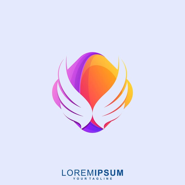 Awesome Wings Logo Logotipo Premium