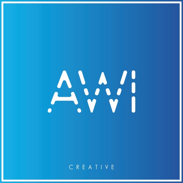 Vector awi vector creativo diseño de logotipo último minimal lógico último ilustración vector premium monograma