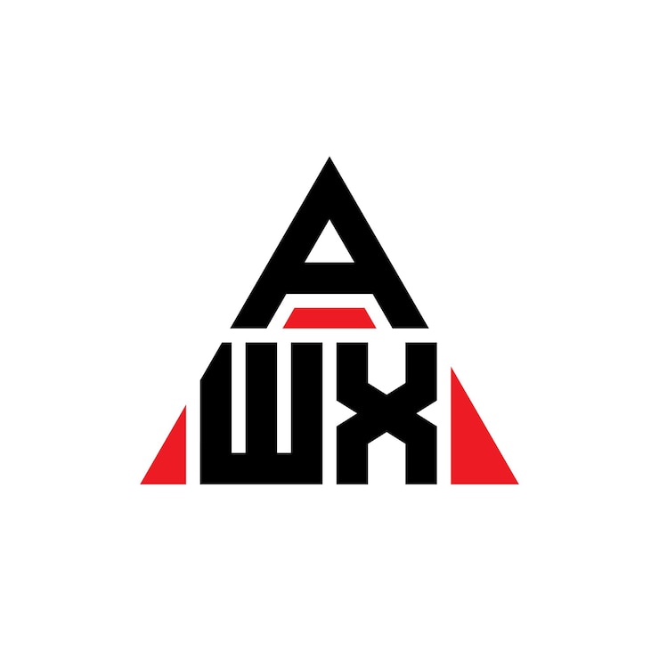 Vector awx diseño de logotipo de letra triangular con forma de triángulo awx diseño del logotipo triangular monograma awx triángulo vectorial plantilla del logotipo con color rojo awx logotipo triangular sencillo elegante y lujoso logotipo