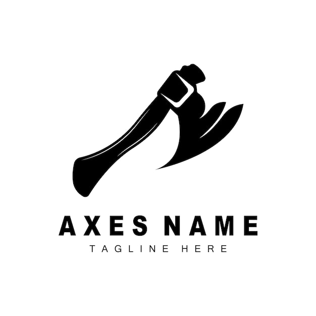 Ax Logo Design War Tool Ilustración y vector de leñador