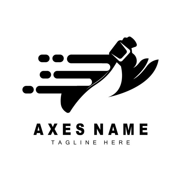 Ax Logo Design War Tool Ilustración y vector de leñador