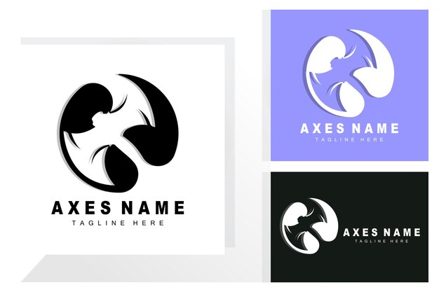 Ax Logo Design War Tool Ilustración y vector de leñador