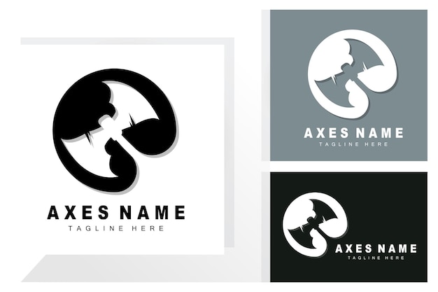 Ax Logo Design War Tool Ilustración y vector de leñador