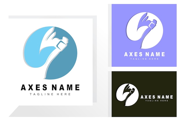 Ax Logo Design War Tool Ilustración y vector de leñador