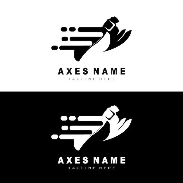Ax Logo Design War Tool Ilustración y vector de leñador