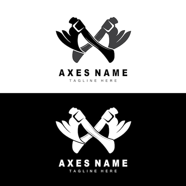 Ax Logo Design War Tool Ilustración y vector de leñador