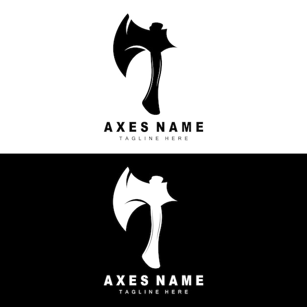 Ax Logo Design War Tool Ilustración y vector de leñador