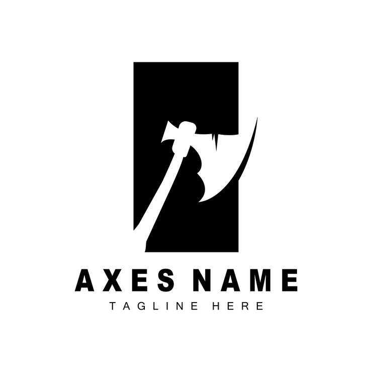Vector ax logo design war tool ilustración y vector de leñador