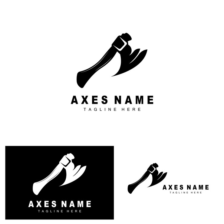 Vector ax logo design war tool ilustración y vector de leñador