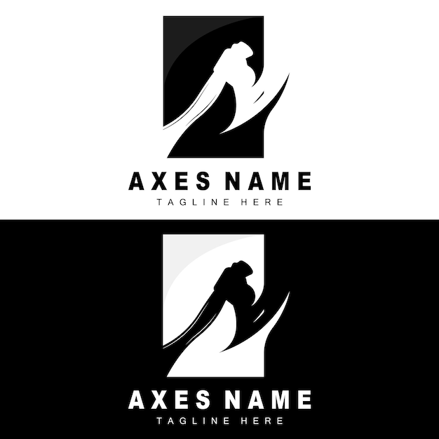 Ax Logo Design War Tool Ilustración y vector de leñador