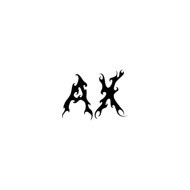 AX monograma diseño del logotipo letra texto nombre símbolo monocromo logotipo alfabeto carácter logotipo simple