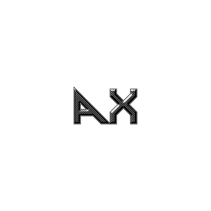 Vector ax monograma diseño del logotipo letra texto nombre símbolo monocromo logotipo alfabeto carácter logotipo simple