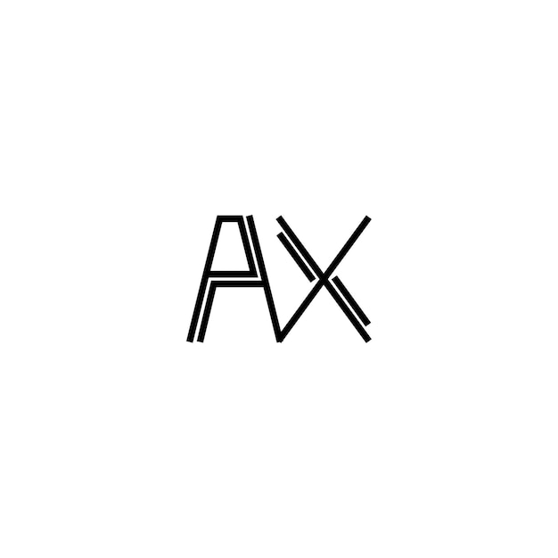 AX monograma diseño del logotipo letra texto nombre símbolo monocromo logotipo alfabeto carácter logotipo simple