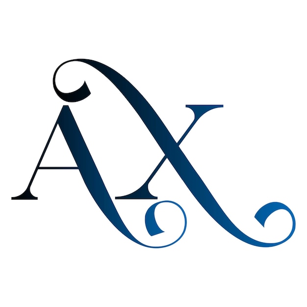 AX tipografía emblema inicial monograma símbolo de lujo icono sencillo diseño de letra logotipo